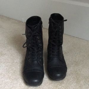 Madden Girl Black Combat Boots